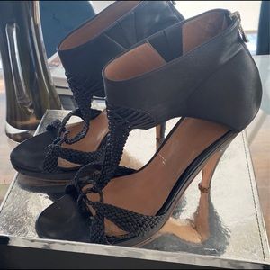 Authentic Sigerson Morrison Leather Heeled Sandals, Sz 10